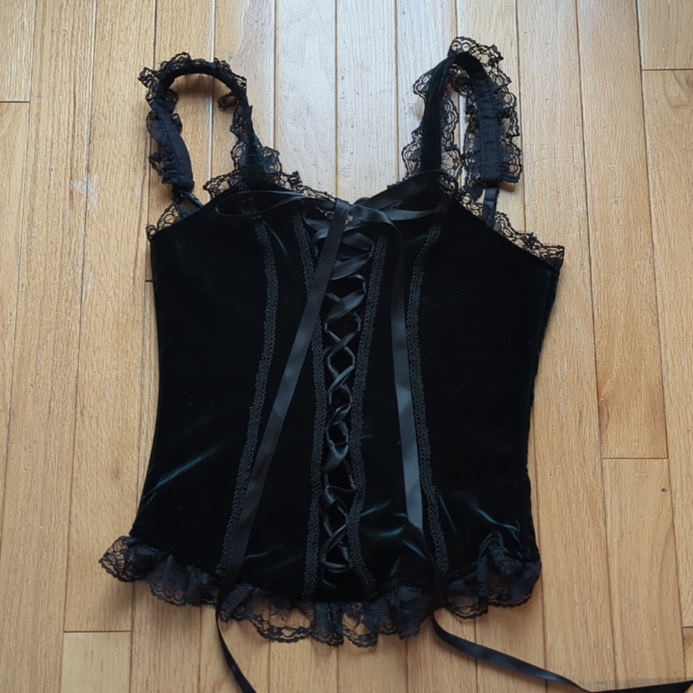 NWT dark emerald green corset.